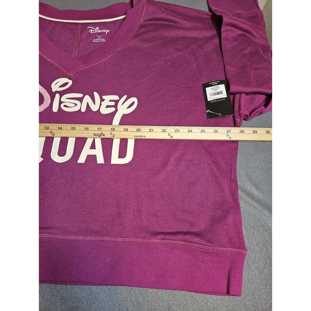Disney Squad Top Womens 3X 22W-24W Berry Long Sleeve V Neck Pajama Shirt - Picture 5 of 7